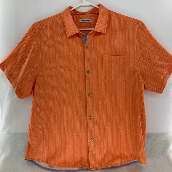 Tommy Bahama Other - Tommy Bahama Short Sleeve Orange Button Down Casual Shirt Size XXL